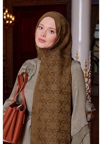 Haki Geometrik Desen Grazia Şal