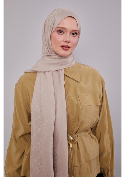 Bej Geometrik Desen Grazia Şal modelleri