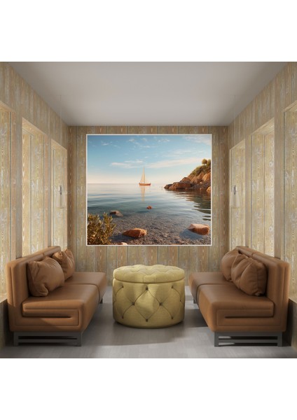 Deniz Manzaralı Duvar Dekorasyonu - Foto Gerçekçi Koy ve Yelkenli - Ev Dekorasyonu Kanvas Tablo Deniz Manzaralı Duvar Dekorasyonu modelleri