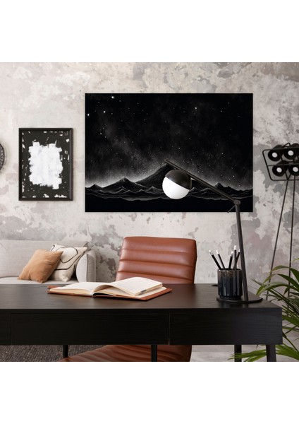 Minimalist Volkan Kanvas Tablo - Volkan Kanvas Duvar Sanatı Minimalist Çizim fiyatları