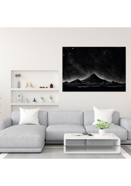 Minimalist Volkan Kanvas Tablo - Volkan Kanvas Duvar Sanatı Minimalist Çizim modelleri
