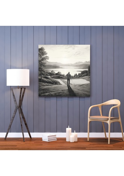 Gerçekçi Golf Sahası Güneş Doğuşu Kanvas Tablo fiyatları