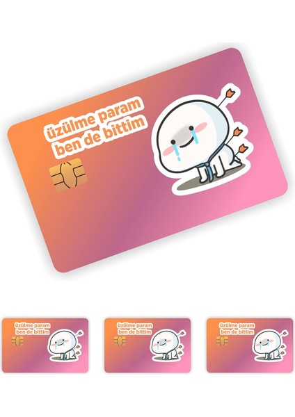 Aksesuar 4 Adet Qubby Üzülme Param Kart Kaplama Sticker Kart Etiketi