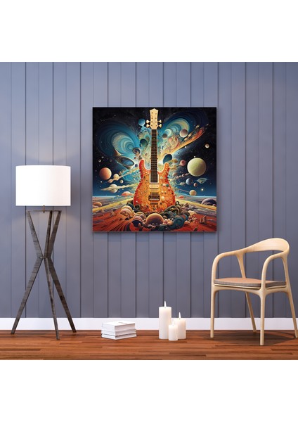 Kozmik Gitar Kolaj Kanvas Tablo Baskı fiyatları