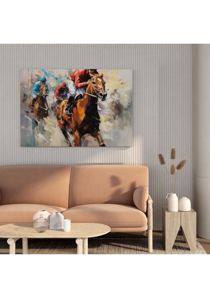 Canlı At Yarışı Kanvas Tablosu fiyatları