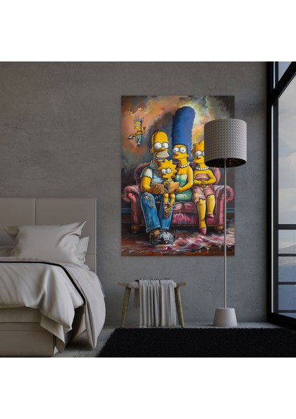The Simpsons Kanvas Tablo - Klasik El Boyaması Portre - The Simpsons Kanvas Duvar Sanatı Ev Dekorasyonu Simpson Ailesi fiyatları