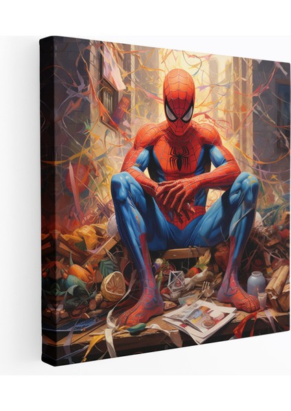 Spiderman Kanvas Tablo - Popüler Kültür Karışımı Duvar Sanatı - Yaratıcı Dokunuşlu Spiderman Sanat Eseri