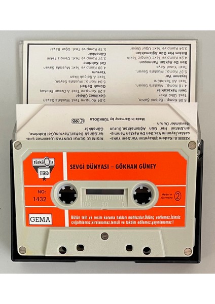 Gökhan Güney Sevgi Dünyası TÜRKÜOLA1432 Alman Baskı Kaset (Orjnal Dönem Alman Baskı Kaset) fiyatları