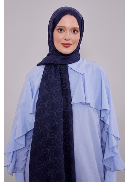 Lacivert Geometrik Desen Grazia Şal modelleri