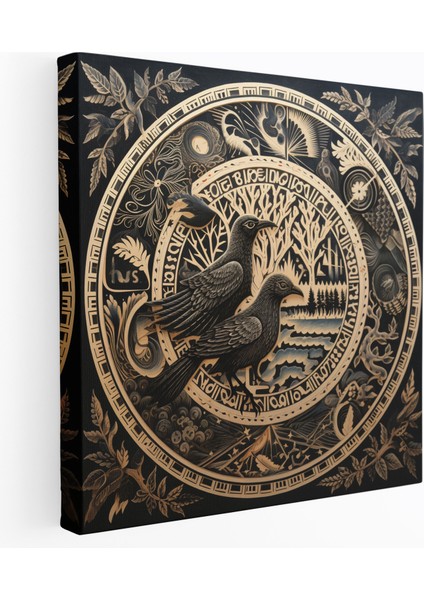 Rönesans Kanvas Tablo: Ince Işlemeli Ahşap Oyma - Rönesans Ince Detaylar Kanvas Duvar Sanatı