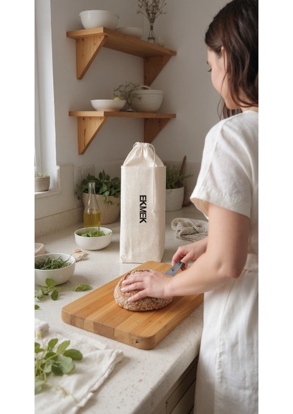 Vintage Üzeri Nakışlı Ağzı Büzgülü Ekmek Saklama Torbası Organizer fiyatları