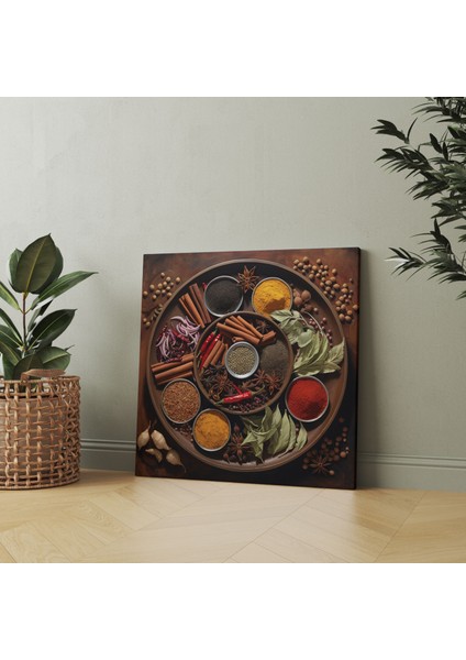 Aromatik Baharatlar ve Otlarlı Kanvas Tablo - Canlı Boyama Duvar Sanatı Ev Dekorasyonu fiyatları