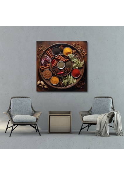 Aromatik Baharatlar ve Otlarlı Kanvas Tablo - Canlı Boyama Duvar Sanatı Ev Dekorasyonu modelleri