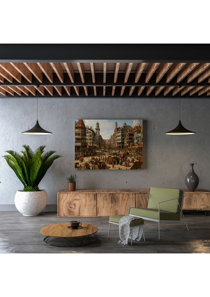 Rönesans Şehri Kanvas Tablo - Duvar Dekorasyonu Renkli Rönesans modelleri