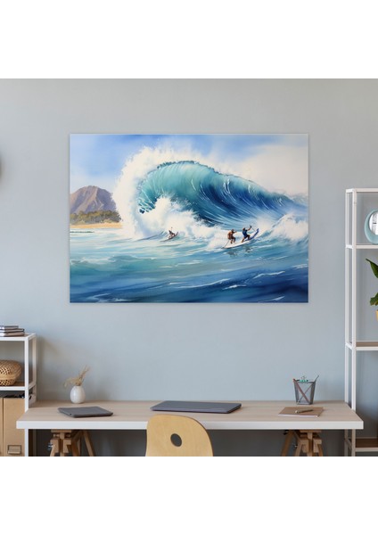Majestic Dalgalar Sörf Duvar Sanatı - Sörf Duvar Dekorasyonu Sörf Suluboya Tablo fiyatları