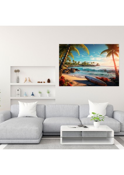 Tropikal Sörf Duvar Sanatı - Sörf Duvar Dekorasyonu Dijital Sanat Kanvas Tablo Baskı modelleri