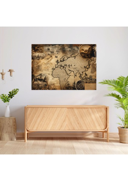 Eski Dünya Haritası Duvar Sanatı - Dünya Haritası Duvar Dekorasyonu Vintage Haritalar Kanvas Duvar Sanatı fiyatları