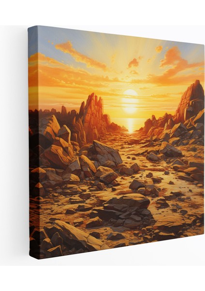 Rolling Stones Kanvas Tablo - Altın Rengi Günbatımı