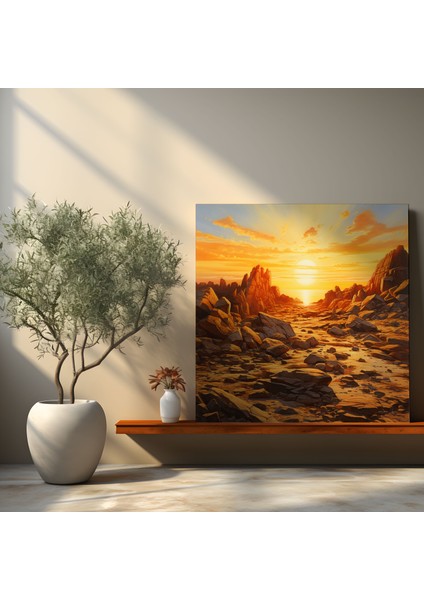 Rolling Stones Kanvas Tablo - Altın Rengi Günbatımı modelleri