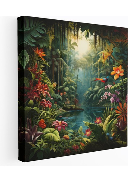 Tropikal Yağmur Ormanı Kanvas Tablo - Ev Dekorasyonu Duvar Dekorasyonu