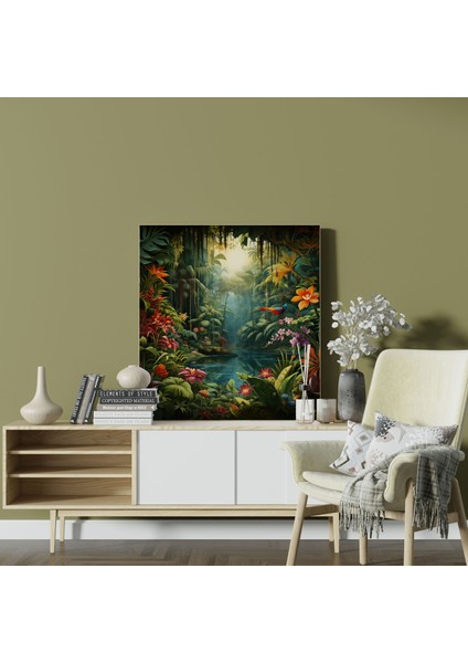Tropikal Yağmur Ormanı Kanvas Tablo - Ev Dekorasyonu Duvar Dekorasyonu fiyatları