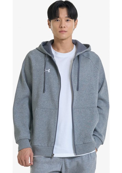 Rival Fleece FZ Hood Erkek Gri Sweatshirt.025