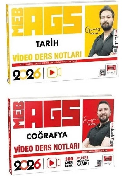 Yargı 2026 Meb-Ags Tarih + Coğrafya Video Ders Notları 2 Li Set