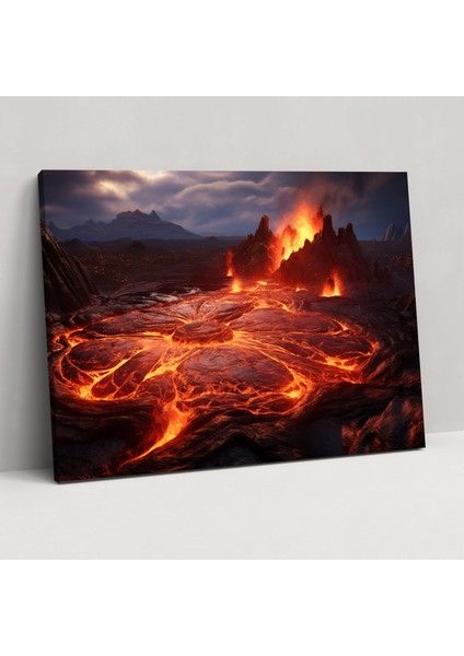 Volkan Manzaralı Kanvas Tablo - Volkan Kanvas Kanvas Duvar Sanatı Hayranlık