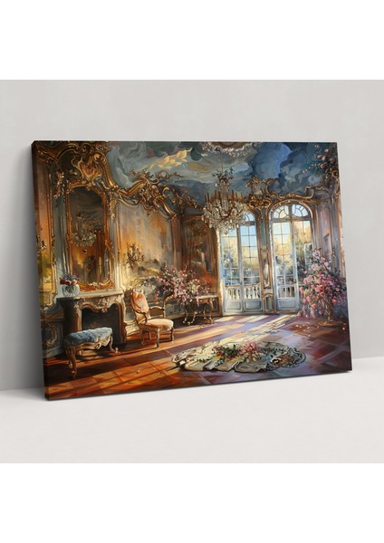 Rokoko Tarzı Resimli Gösterişli Iç Mekan Duvar Dekorasyonu - Ev Dekorasyonu Rokoko Tarzı Resim Duvar Dekorasyonu