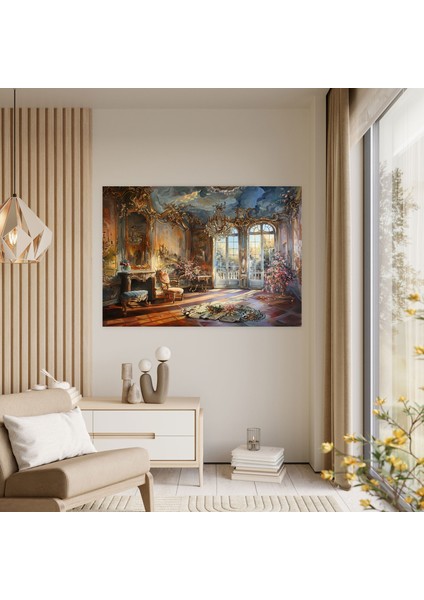 Rokoko Tarzı Resimli Gösterişli Iç Mekan Duvar Dekorasyonu - Ev Dekorasyonu Rokoko Tarzı Resim Duvar Dekorasyonu fiyatları