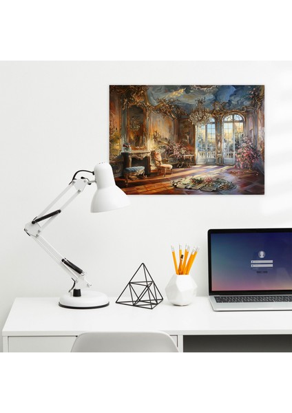 Rokoko Tarzı Resimli Gösterişli Iç Mekan Duvar Dekorasyonu - Ev Dekorasyonu Rokoko Tarzı Resim Duvar Dekorasyonu modelleri