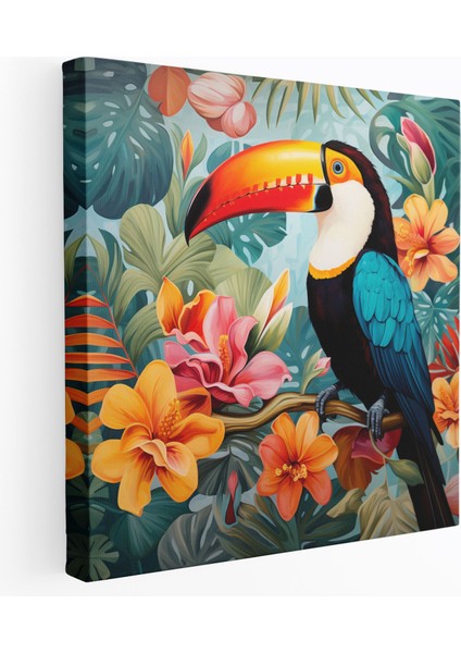 Mavi Orman Manzaralı Cam Tablo - Dekoratif Duvar Sanatı