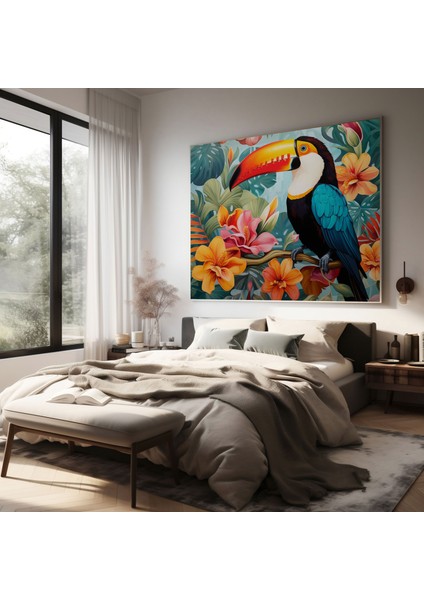 Mavi Orman Manzaralı Cam Tablo - Dekoratif Duvar Sanatı modelleri