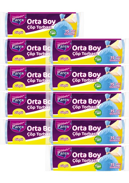 Güçlü Orta Boy Çöp Torbası 10 x 15'li