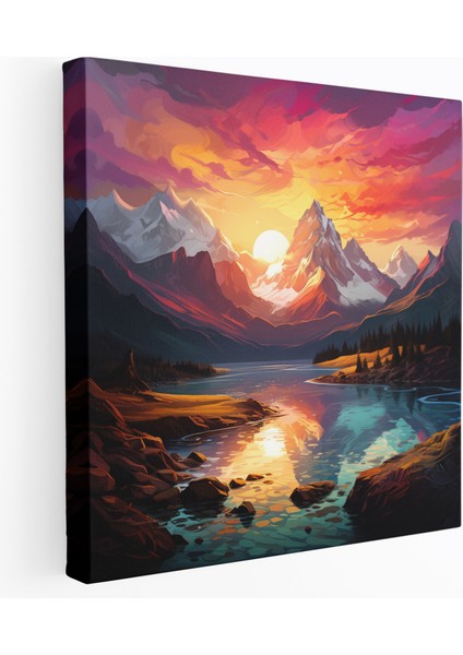 Dünyanın En Güzel Manzaraları - Günbatımı Dağlar Kanvas Tablo - Dünyanın En Güzel Manzaraları Günbatımı Duvar Sanatı