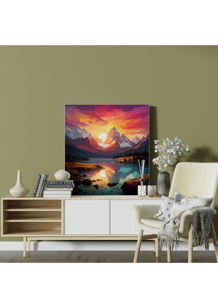 Dünyanın En Güzel Manzaraları - Günbatımı Dağlar Kanvas Tablo - Dünyanın En Güzel Manzaraları Günbatımı Duvar Sanatı fiyatları