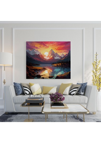 Dünyanın En Güzel Manzaraları - Günbatımı Dağlar Kanvas Tablo - Dünyanın En Güzel Manzaraları Günbatımı Duvar Sanatı modelleri
