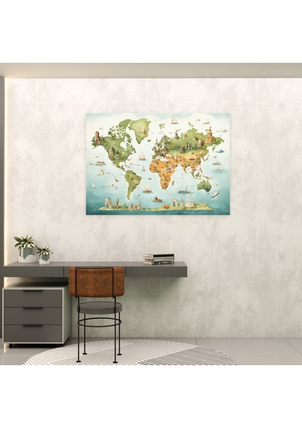 Seyahat Ilhamlı Dünya Haritası Duvar Sanatı - Dünya Haritası El Yazısı Notlar Ev Dekorasyonu fiyatları