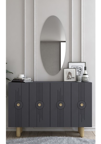 Leyladd (KM120) Konsol Beyaz-Beyaz-Gümüş