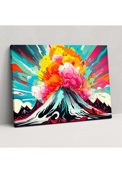 Patlayıcı Volkan Duvar Sanatı - Volkan Patlayıcı Enerji Duvar Dekorasyonu Duvar Sanatı