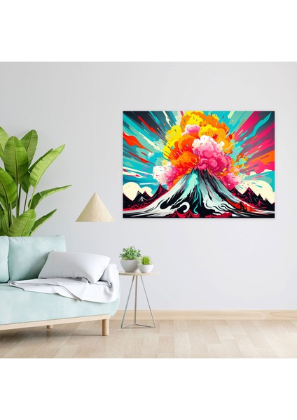 Patlayıcı Volkan Duvar Sanatı - Volkan Patlayıcı Enerji Duvar Dekorasyonu Duvar Sanatı modelleri