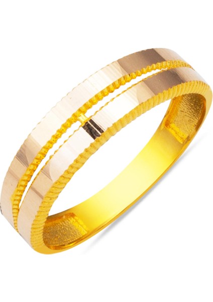 Ajda 14 Ayar Altın Yüzük 2 Sıra