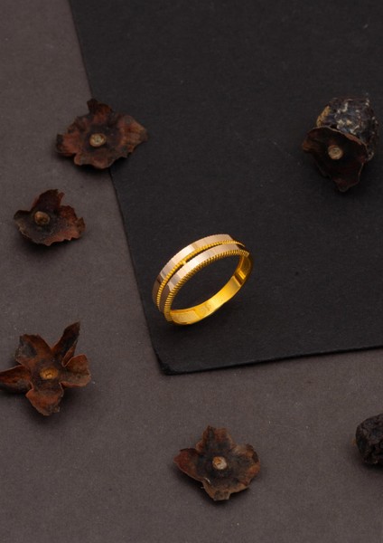 Ajda 14 Ayar Altın Yüzük 2 Sıra modelleri