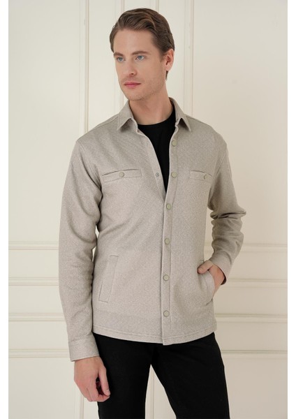 G 1581 Slim Fit Bej Klasik Gömlek fırsatları