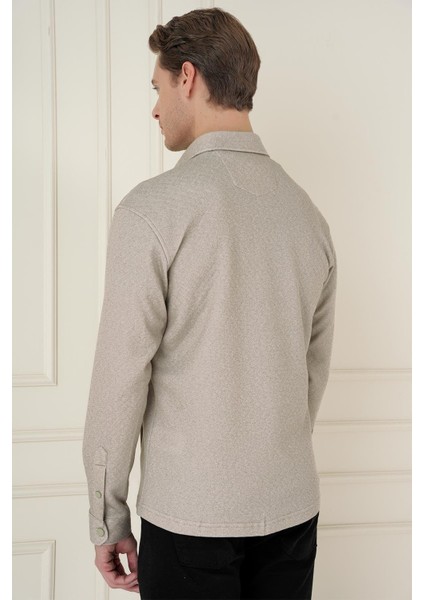G 1581 Slim Fit Bej Klasik Gömlek indirimleri