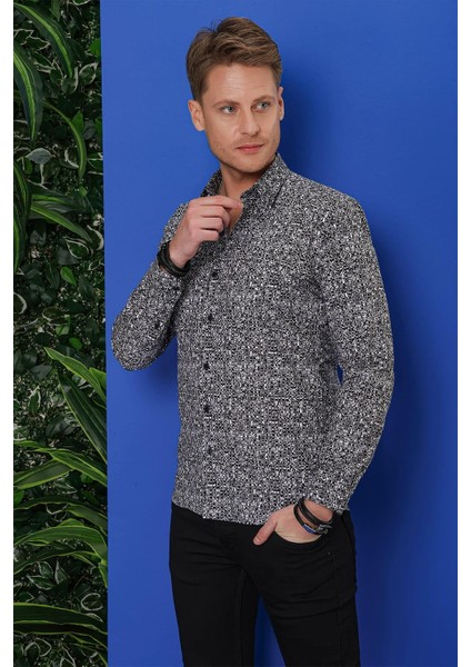 G 1541 Slim Fit Siyah Klasik Gömlek modelleri