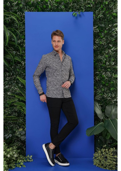 G 1541 Slim Fit Siyah Klasik Gömlek fırsatları