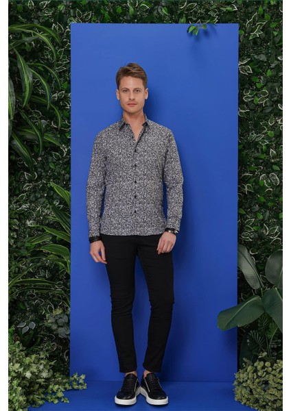 G 1541 Slim Fit Siyah Klasik Gömlek indirimleri