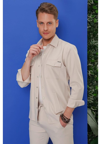 G 1534 Slim Fit Taş Klasik Gömlek