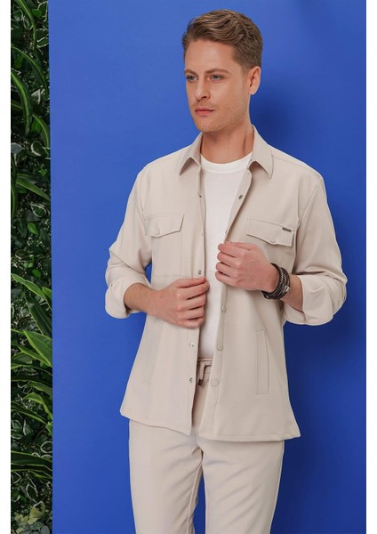 G 1534 Slim Fit Taş Klasik Gömlek fırsatları